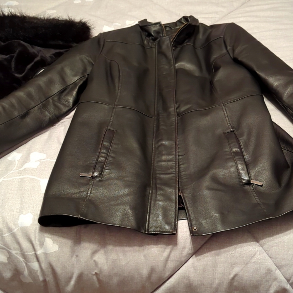Women's leather coat